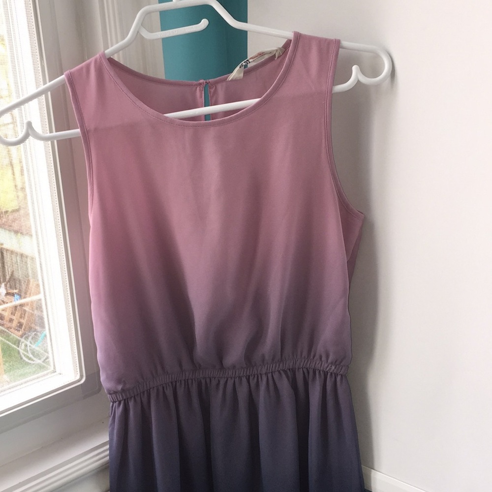 Pink to purple ombré dress